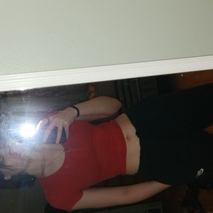 Tight fit red crop top